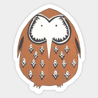 Retro Brown Owl, Night time bird. Sticker